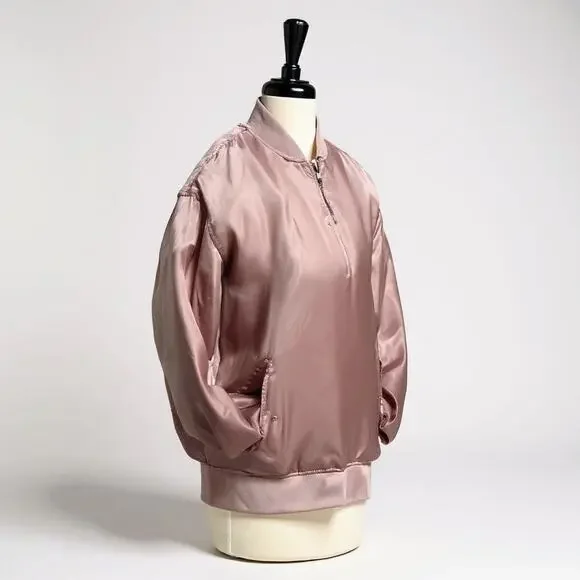Satin Bomber Jacket (Dusty Pink) Size 10 / Medium - Picture 4 of 8
